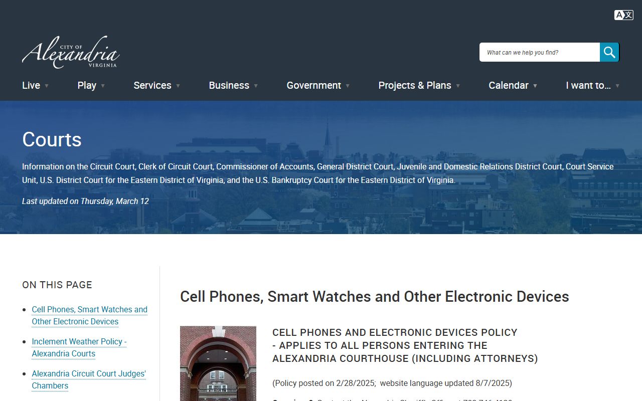 Alexandria Circuit Court Clerk office