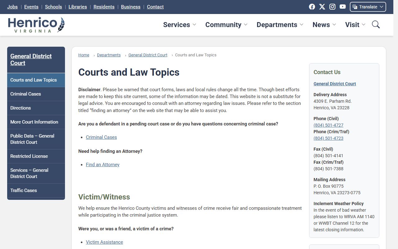 Henrico County DUI Records - Henrico County General District Court