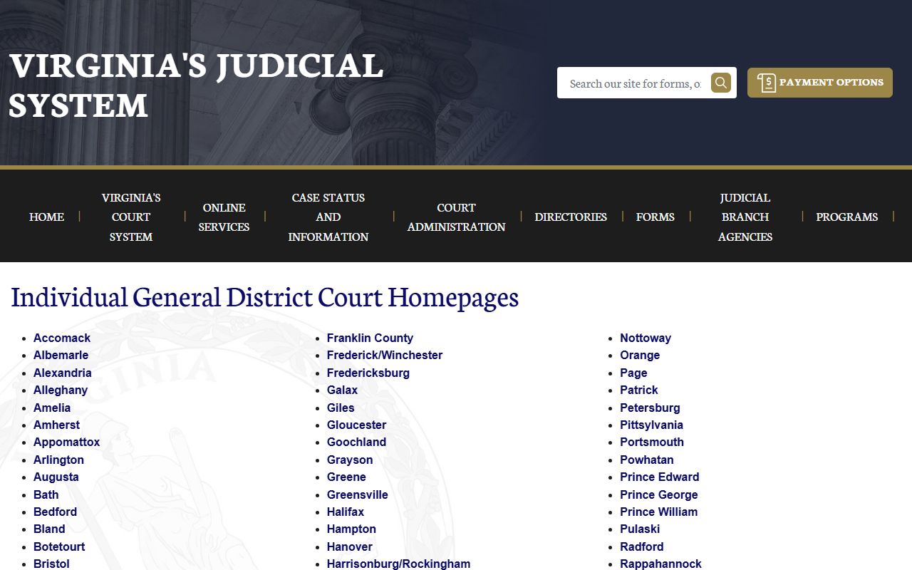 Virginia General District Courts - DUI Case Information